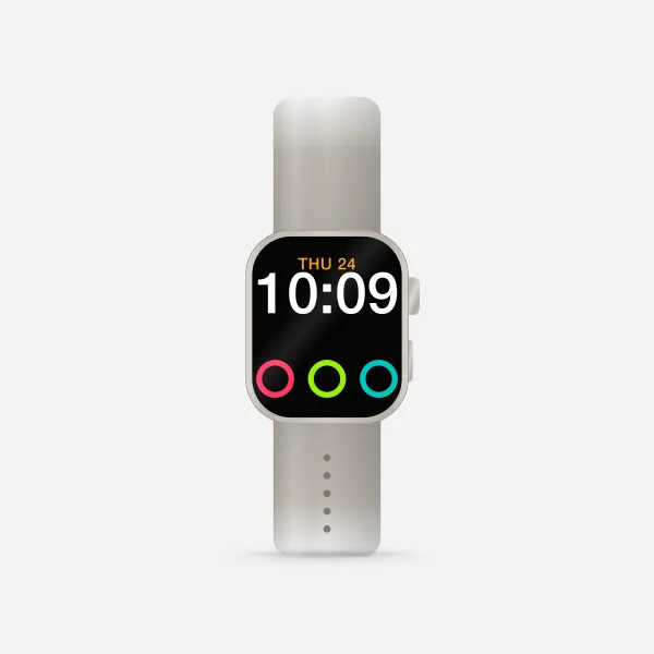 Apple Watch Ultra 3 in Natural Titanium, front view