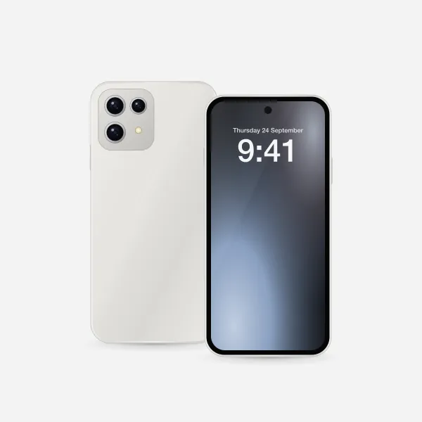 Fairphone (Gen. 6) in Cloud White, front view