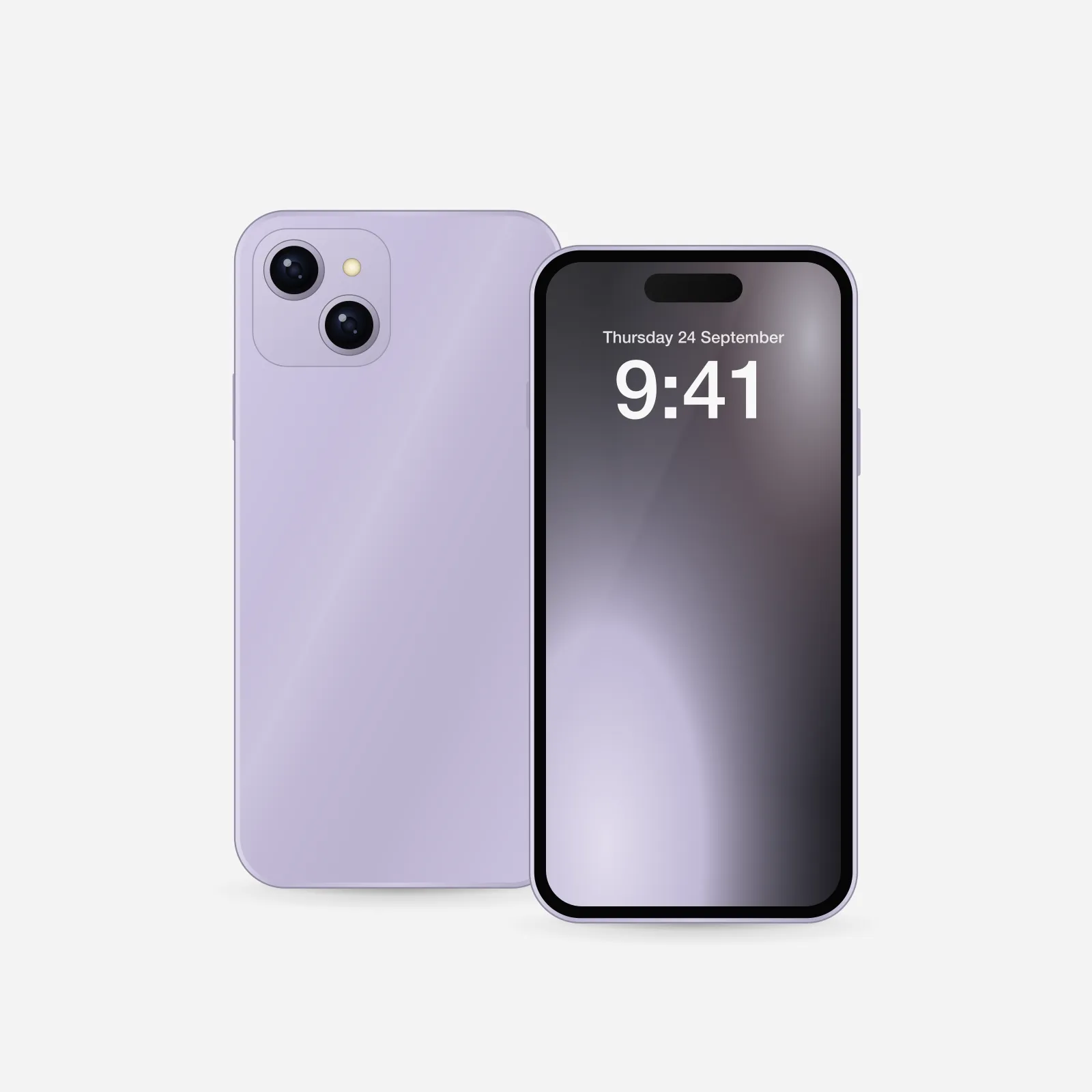 iPhone 17 in Lavender, front view