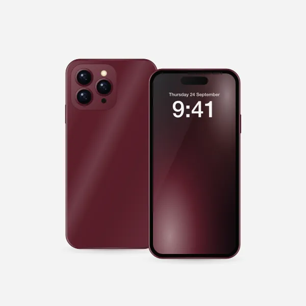 iPhone 18 Pro in Burgundy, front view