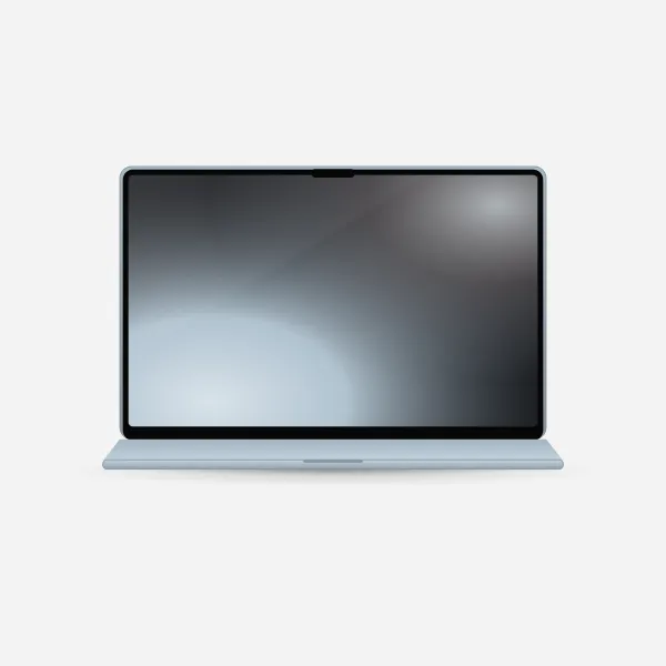 MacBook Air 13″ (M5) in Sky Blue, front view